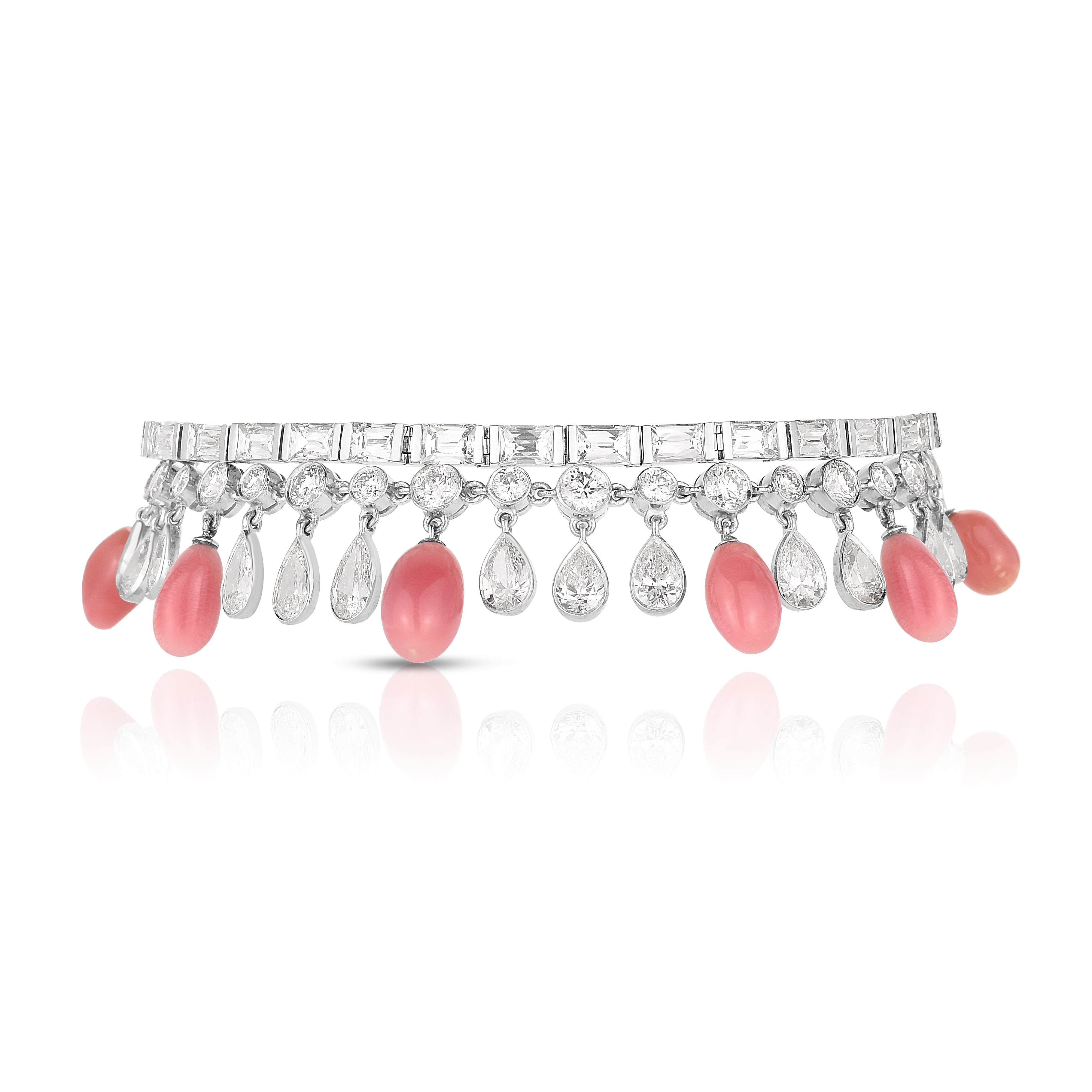 Dangling Conch Pearl and Diamond Bracelet