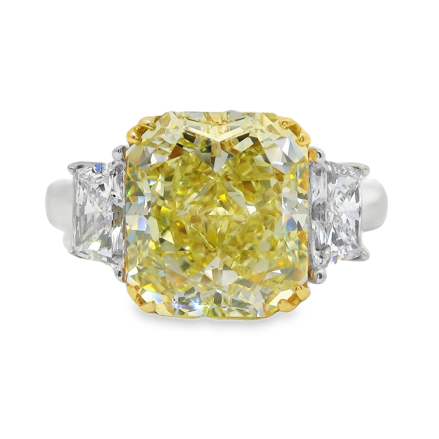 Cushion Fancy Yellow Diamond Ring