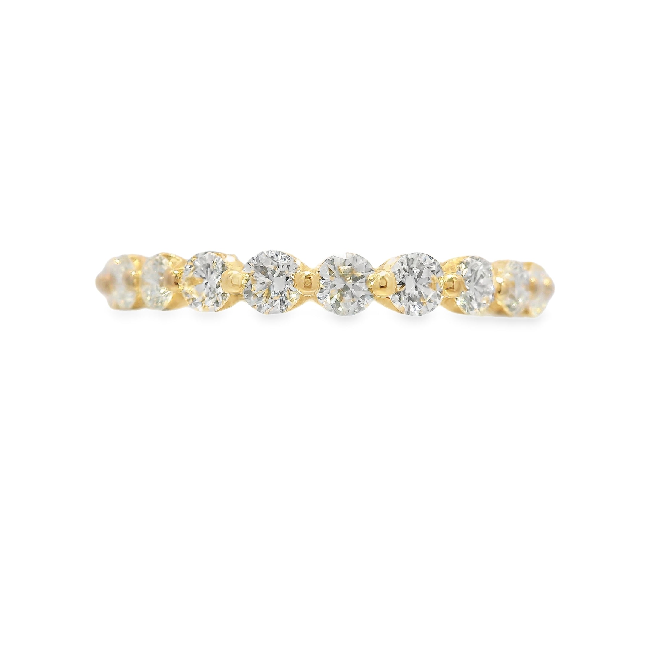 Single Shared Prong French Set Round Diamond Anniversary Band