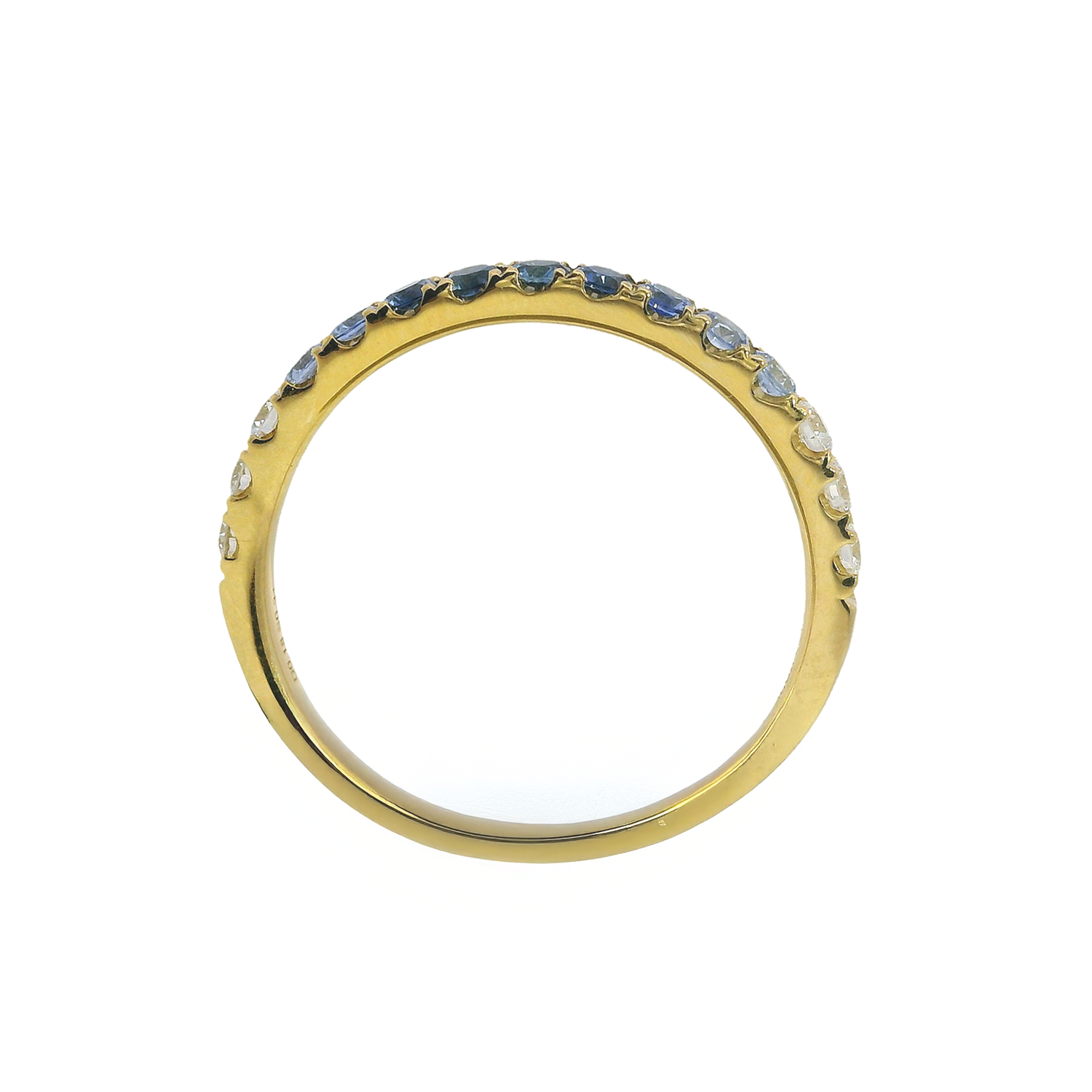 Round Ombre Sapphire and Diamond Anniversary Band