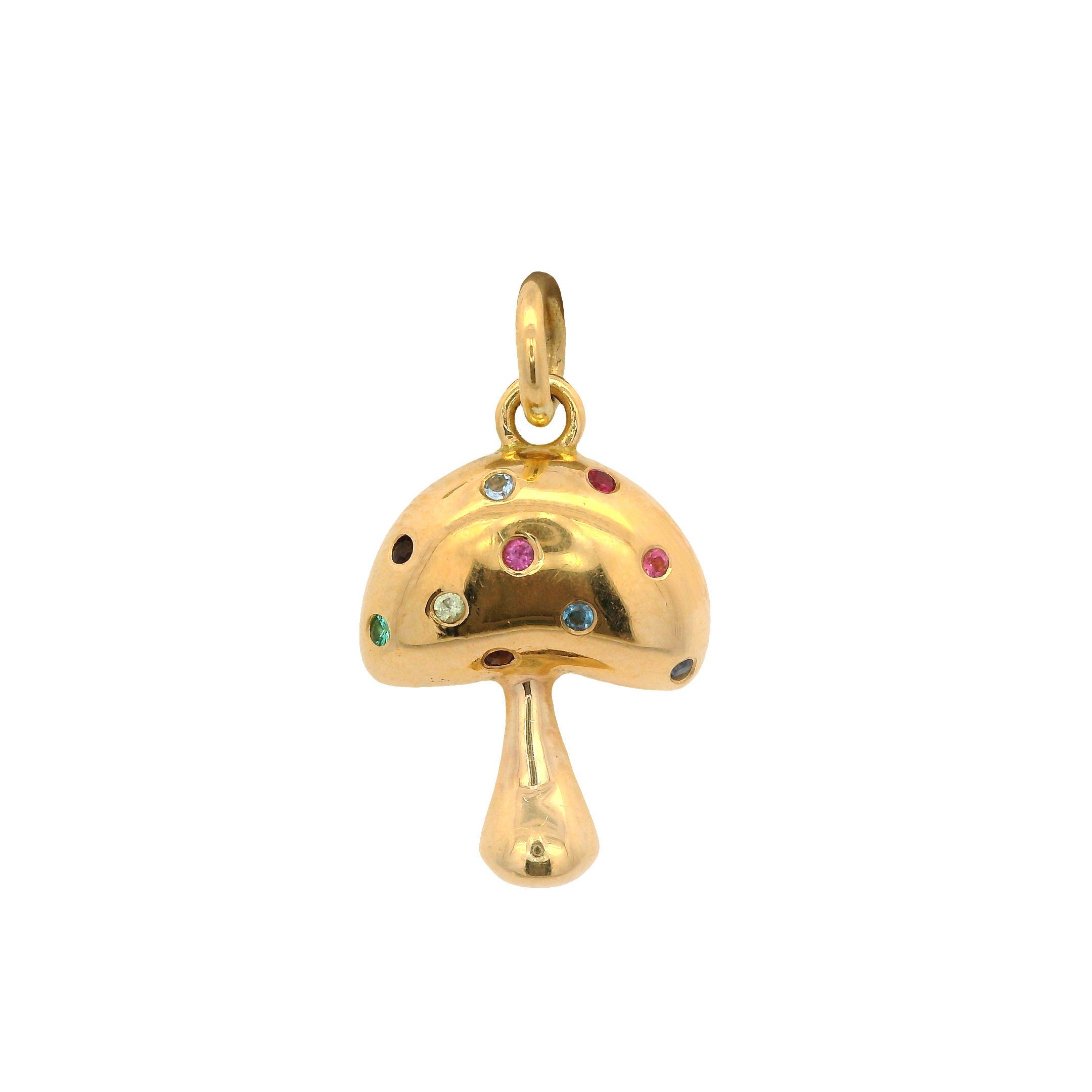 Mushroom Pendant with Multicolored Stones