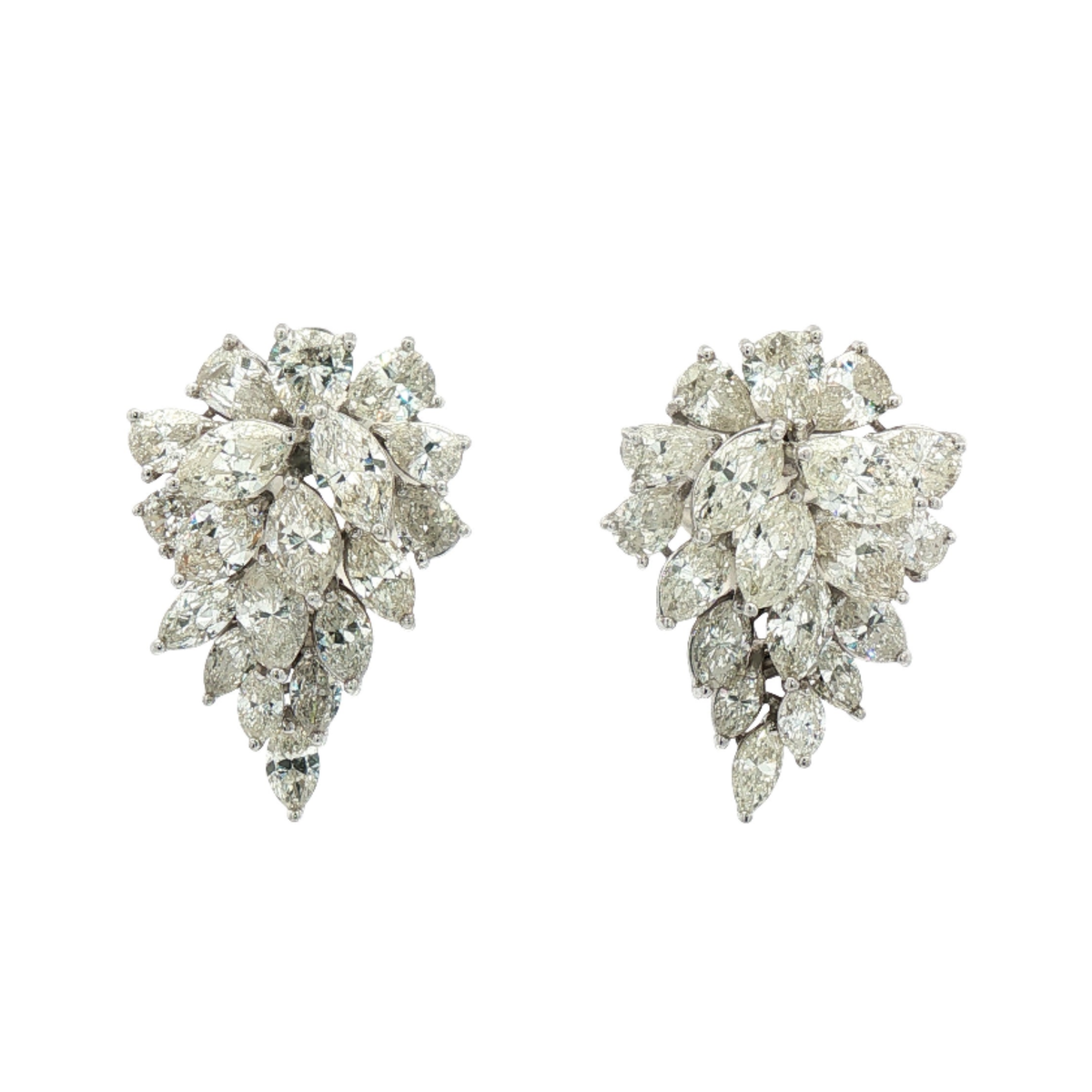 Vintage Diamond Cluster Convertible Earrings