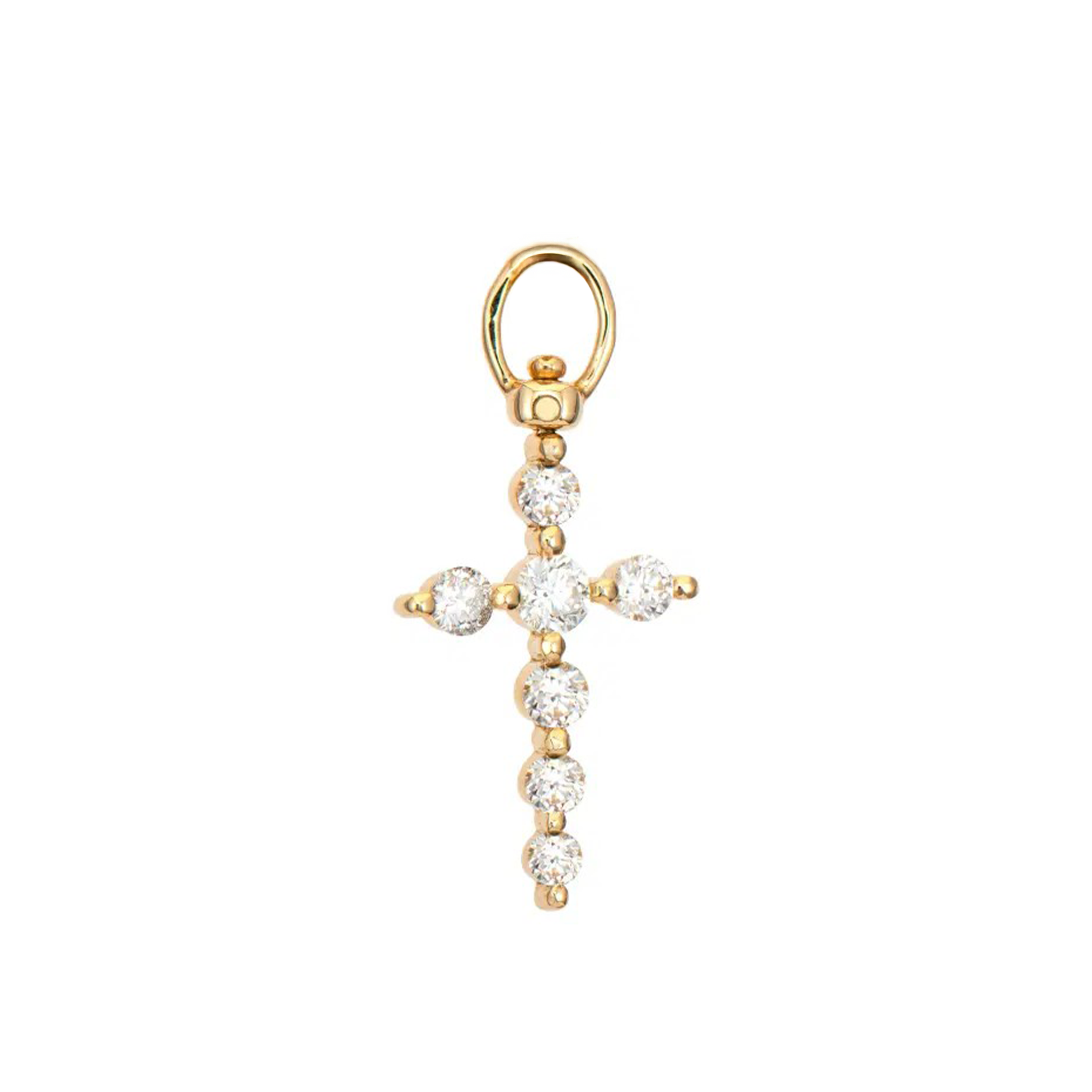 Prong Set Diamond Cross Top Switch Charm