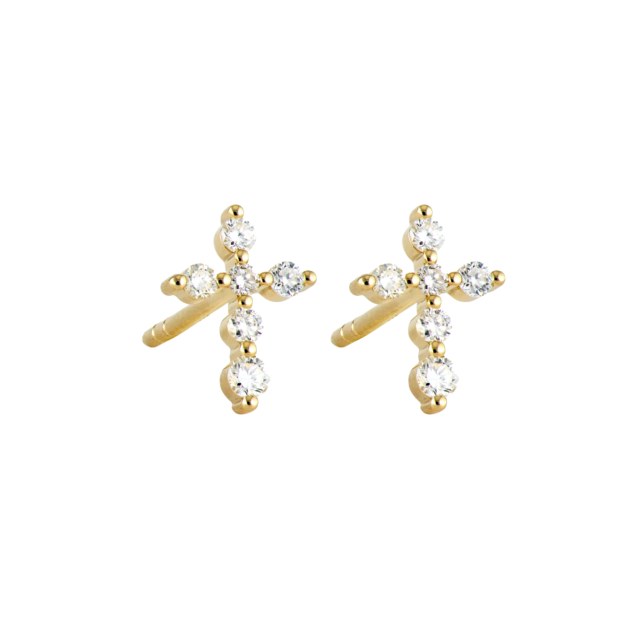 Prong Set Diamond Cross Studs