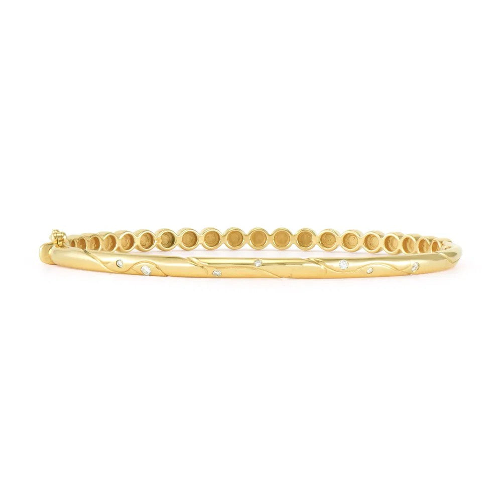 Classic Bezel Set Rainbow Sapphire Bangle
