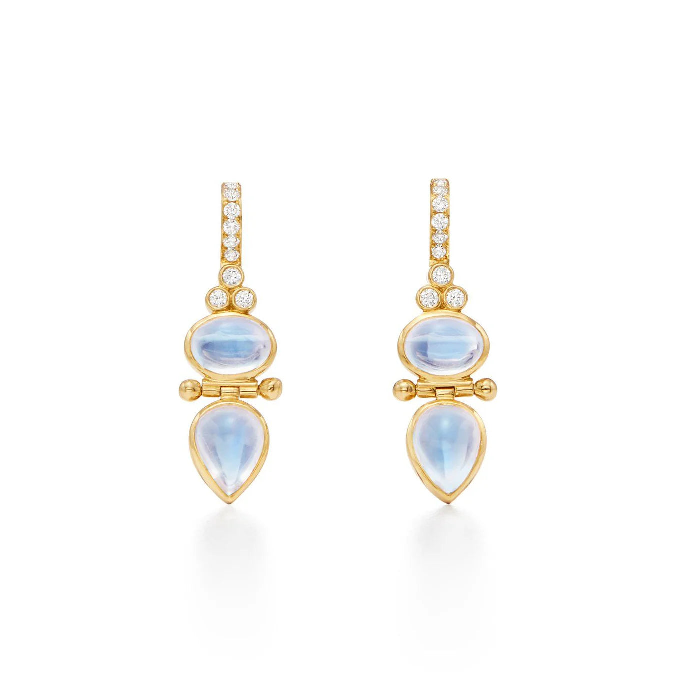 Blue Moonstone Dynasty Drop Earrings