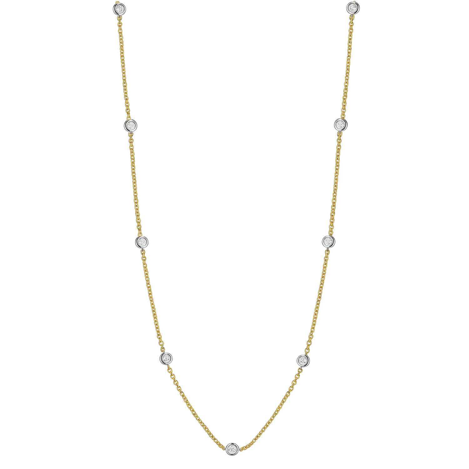 Two-Toned Diamond By-the-Yard Necklace