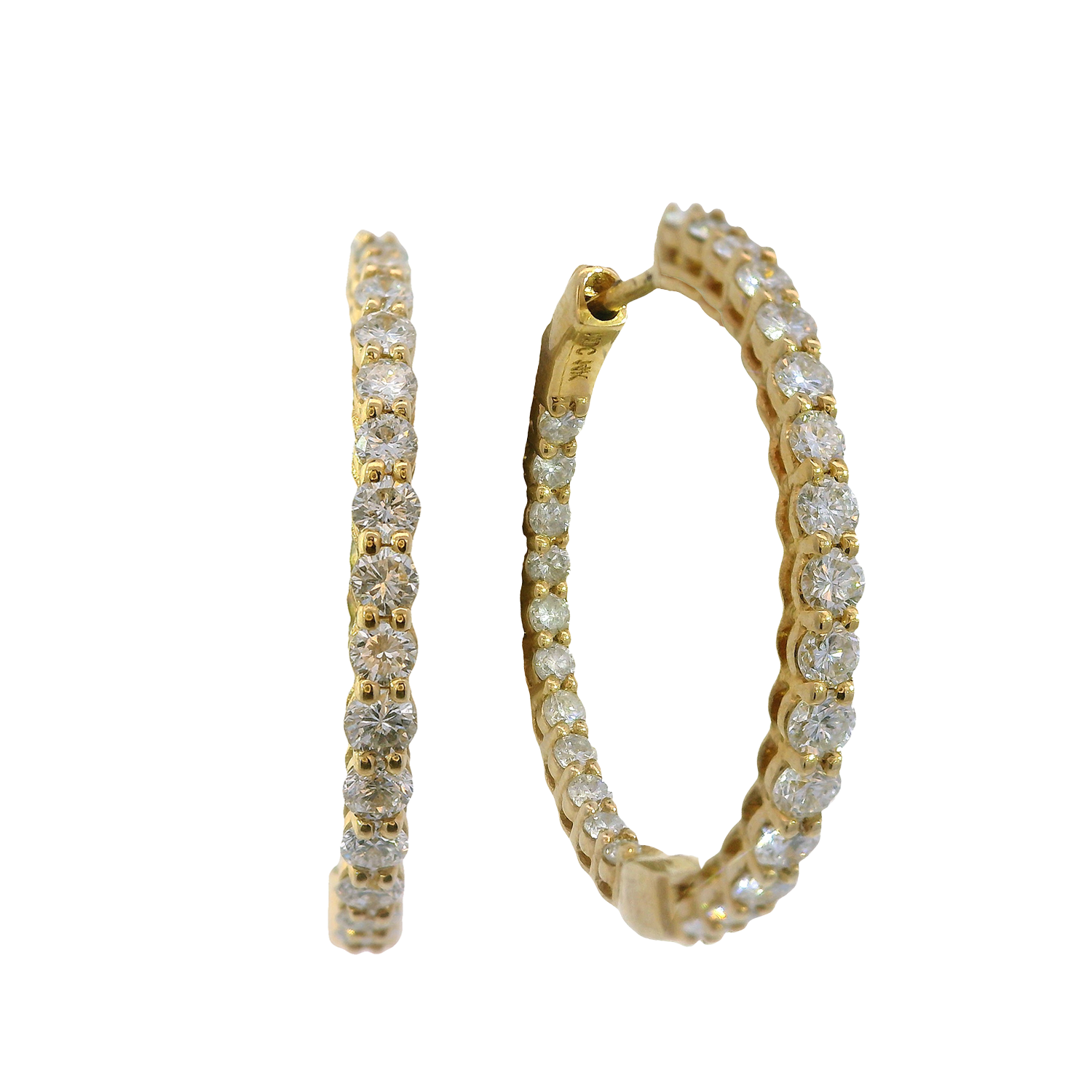 Inside-Outside Round Diamond Hoop Earrings