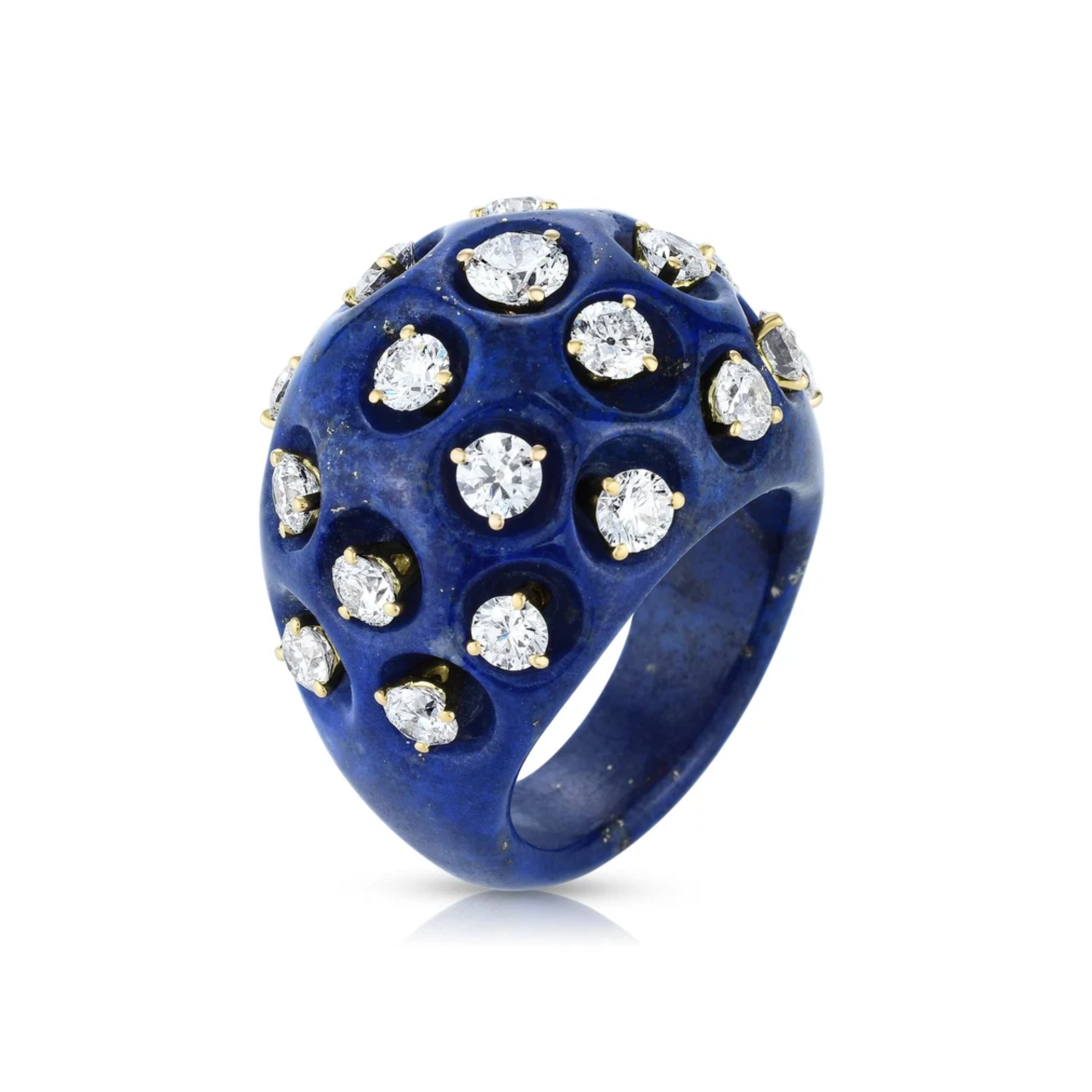 Lapis Diamond Dome Ring