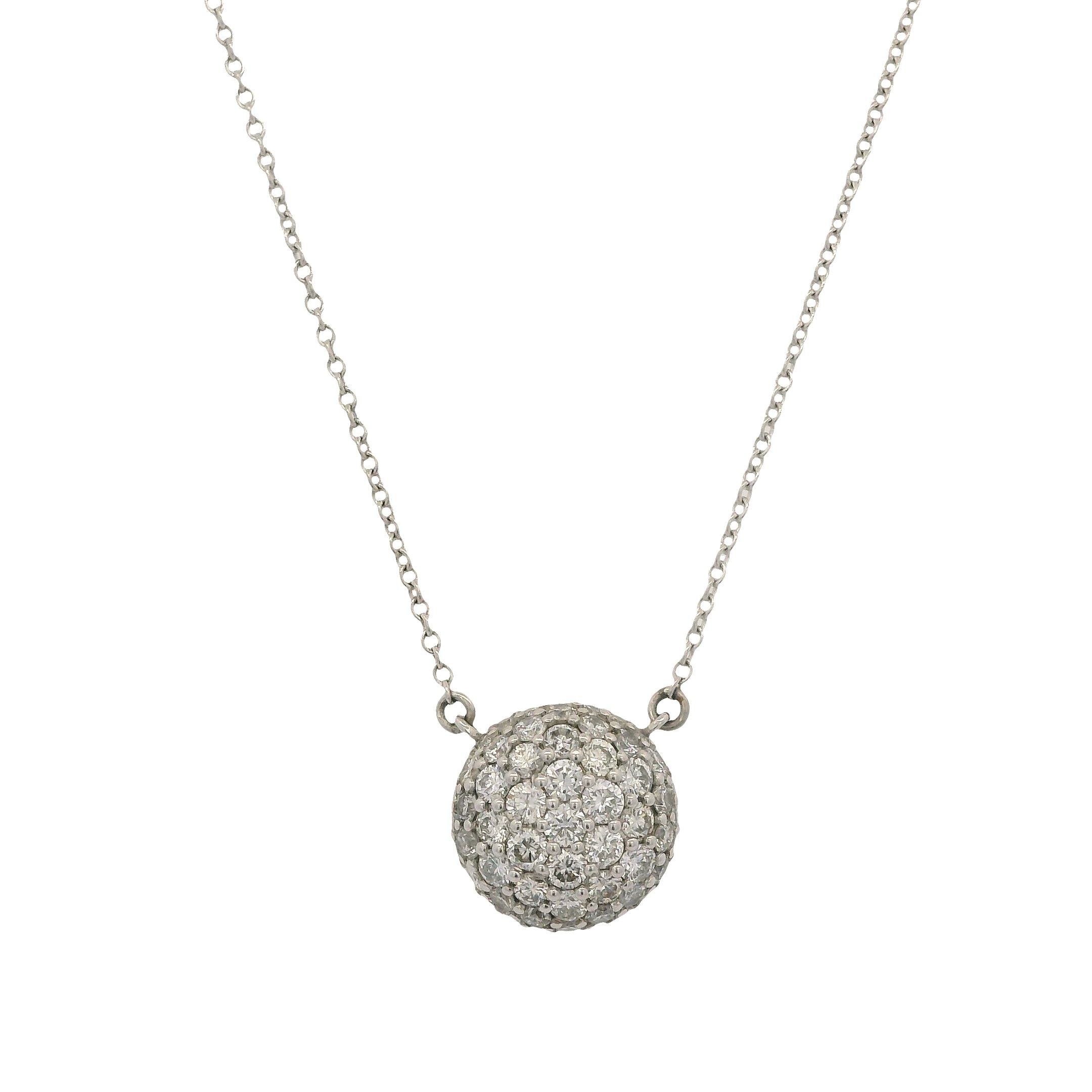 Pave Diamond Disc Pendant Necklace