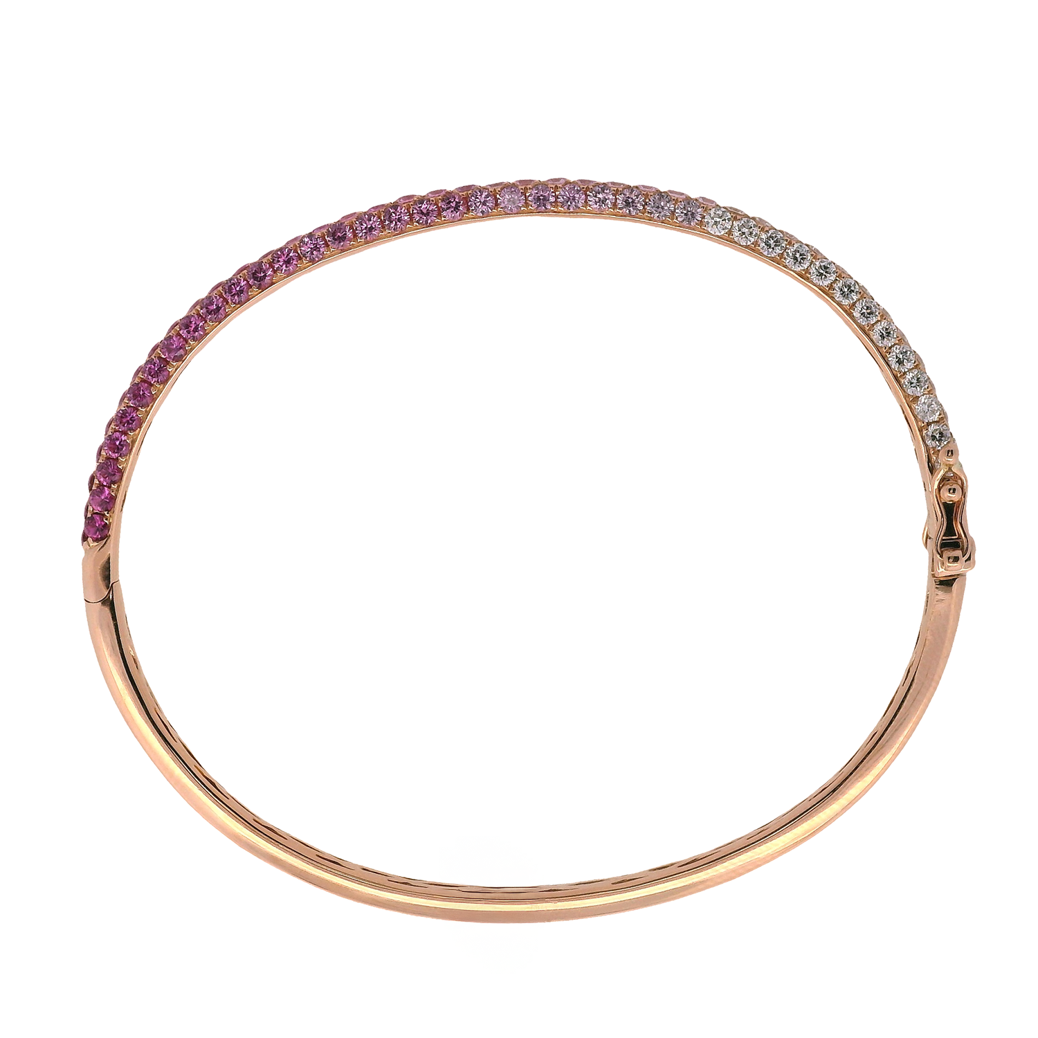 Pavé Ombre Pink Sapphire and Diamond Bangle