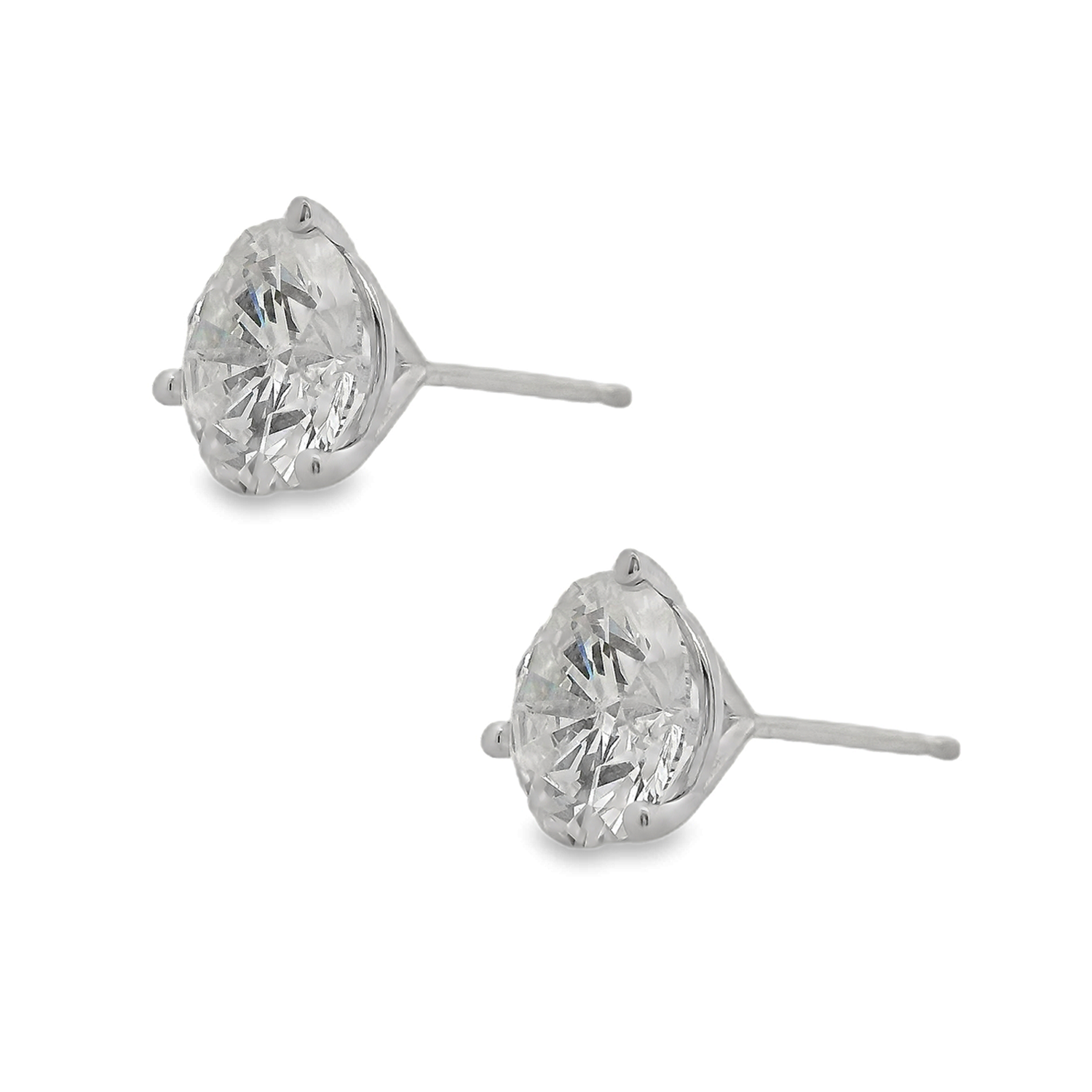 3.98ctw Round Diamond Stud Earrings