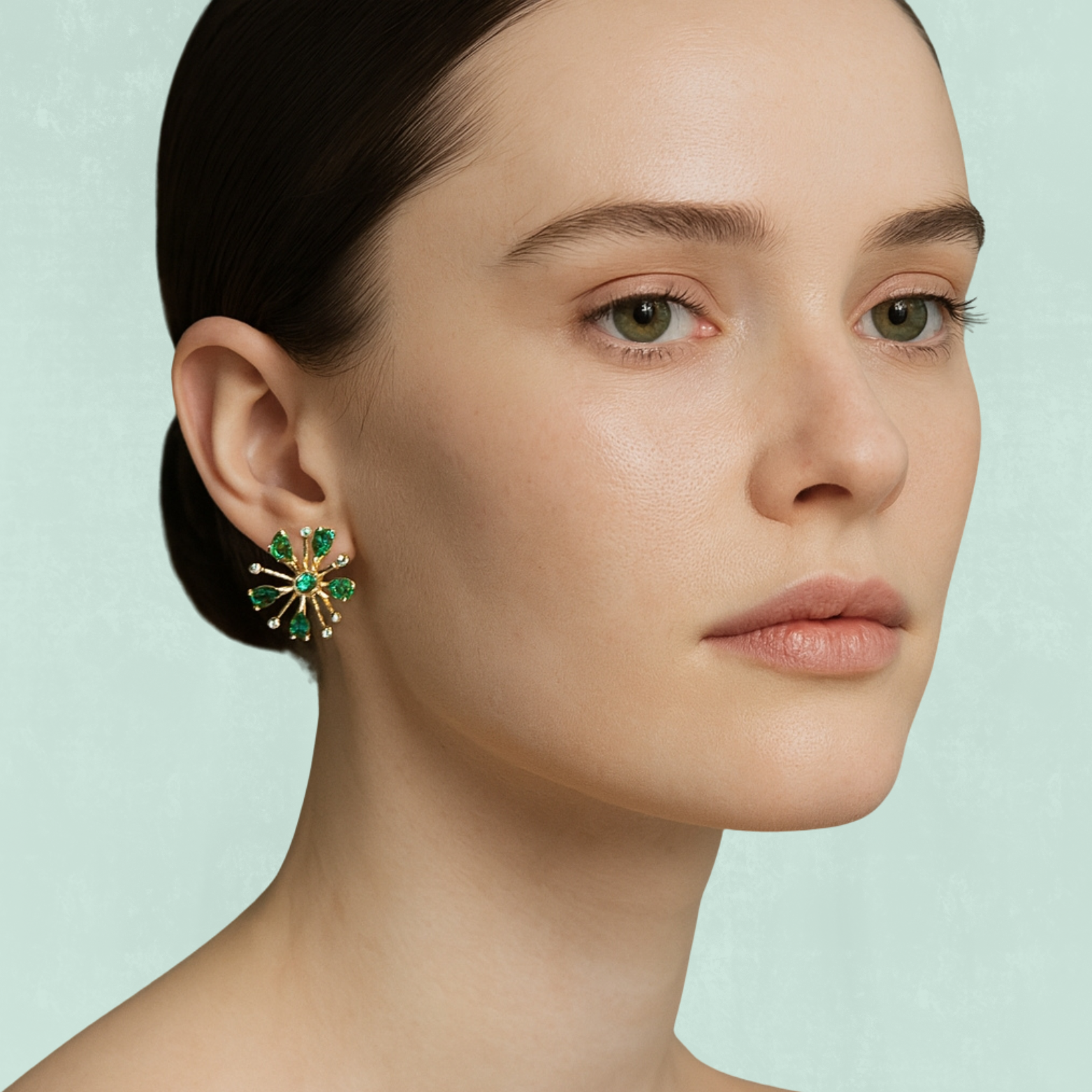 Small Emerald Pop Rocks Studs