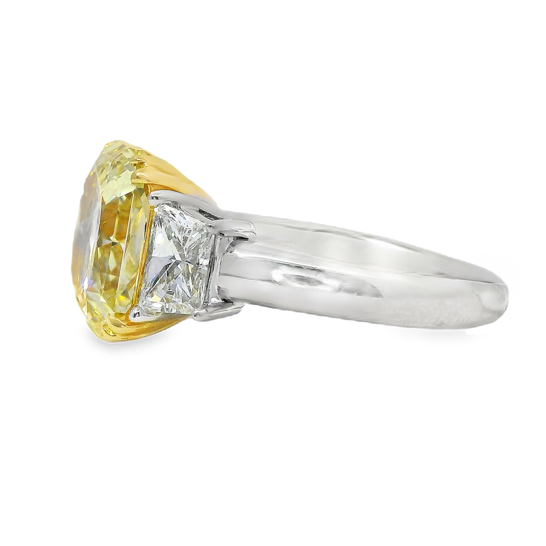 Cushion Fancy Yellow Diamond Ring