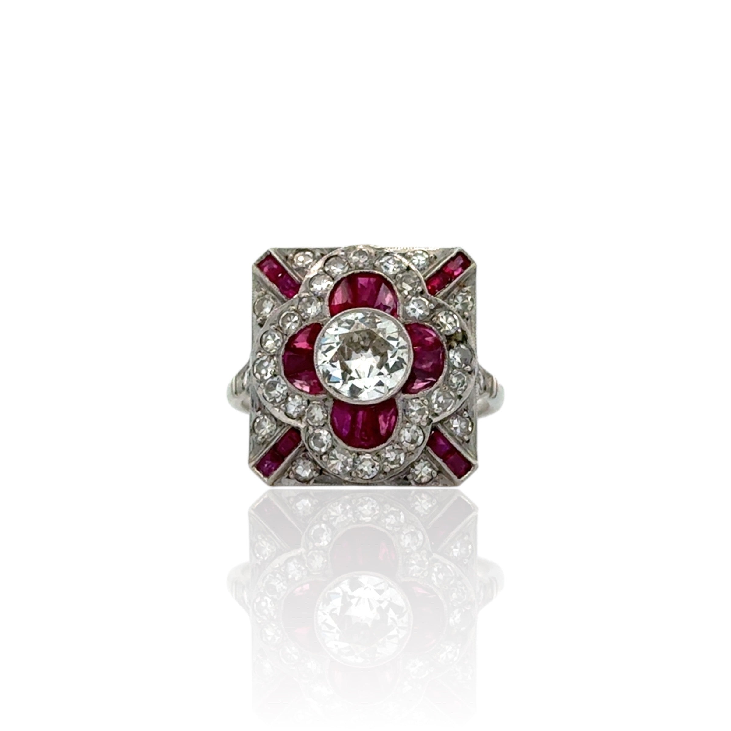 Vintage Art Deco Ruby & Diamond Ring