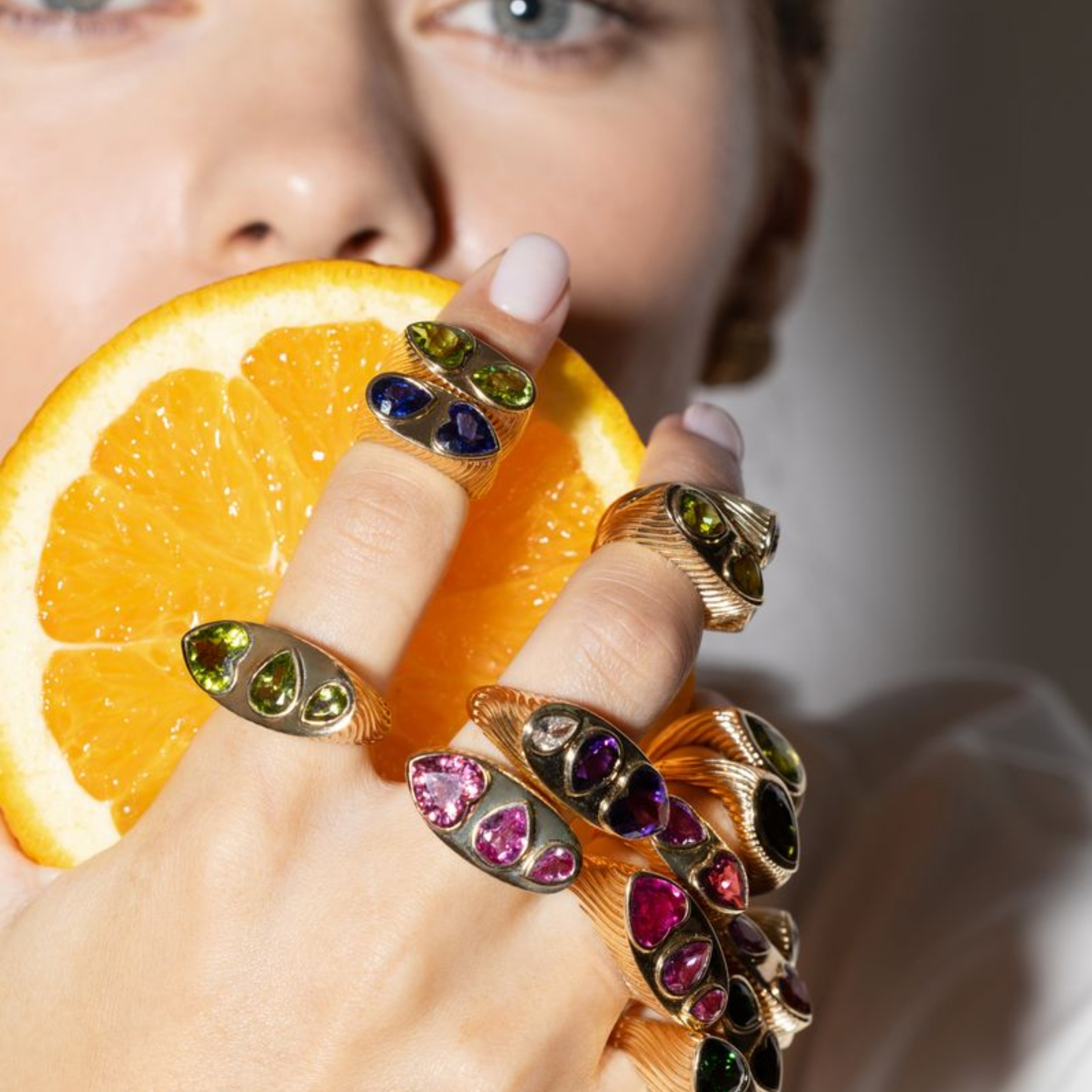Ripple Ring in Tanzanite and Blue Sapphire