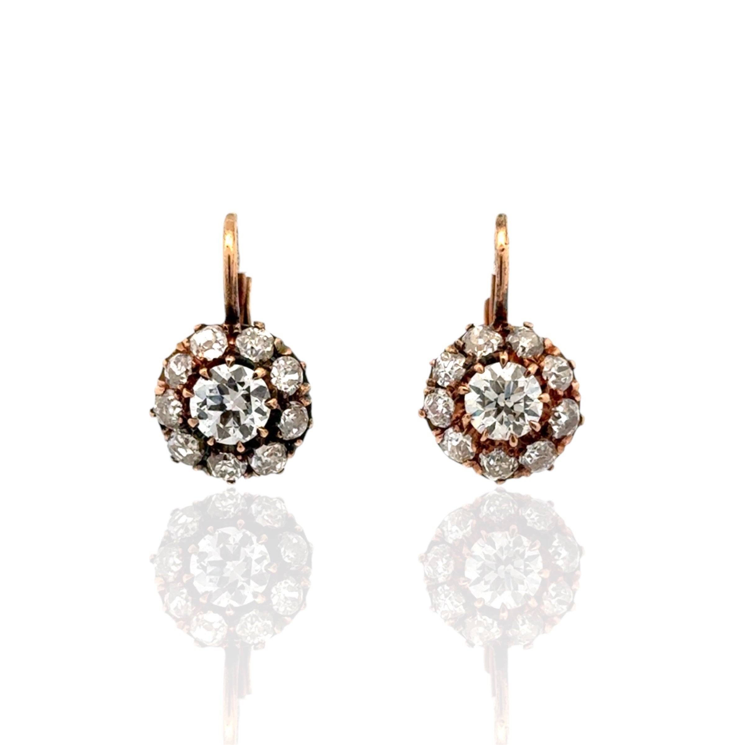 Vintage Diamond Cluster Earrings