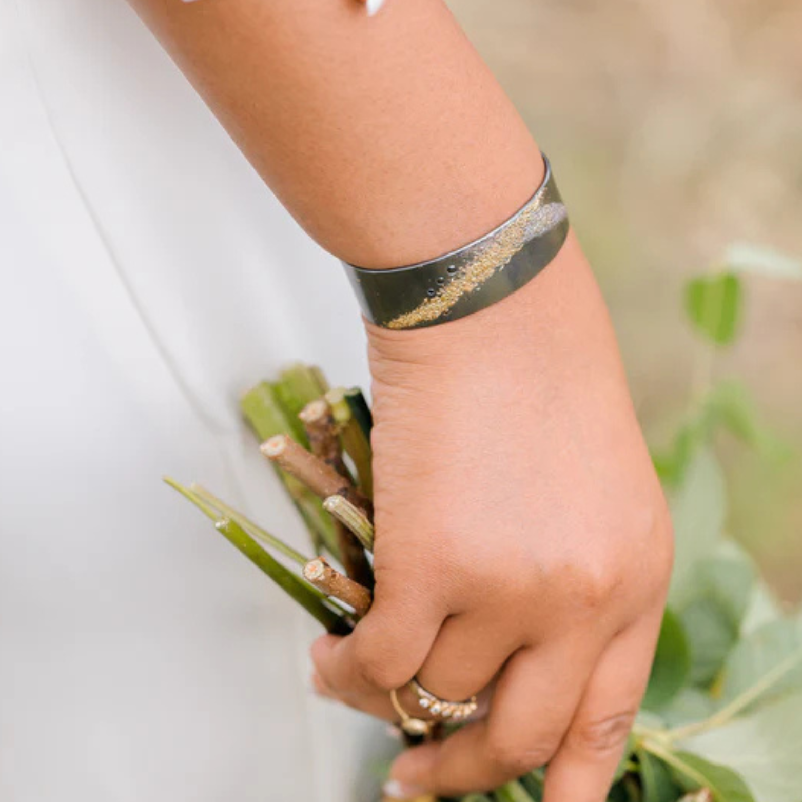 Slice Cuff with Black Diamonds