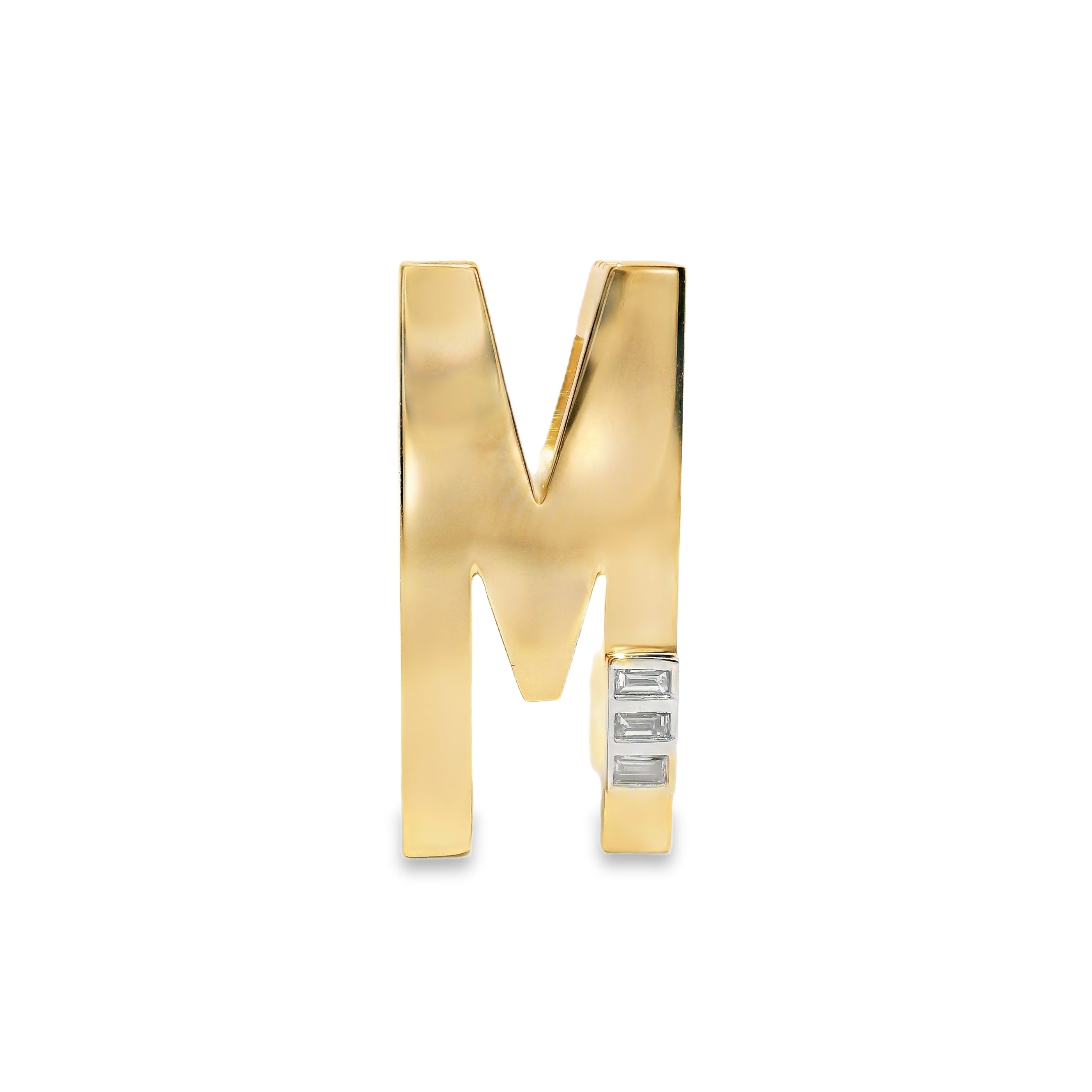 Slide-On Grandsize Ribbed Initial Pendant