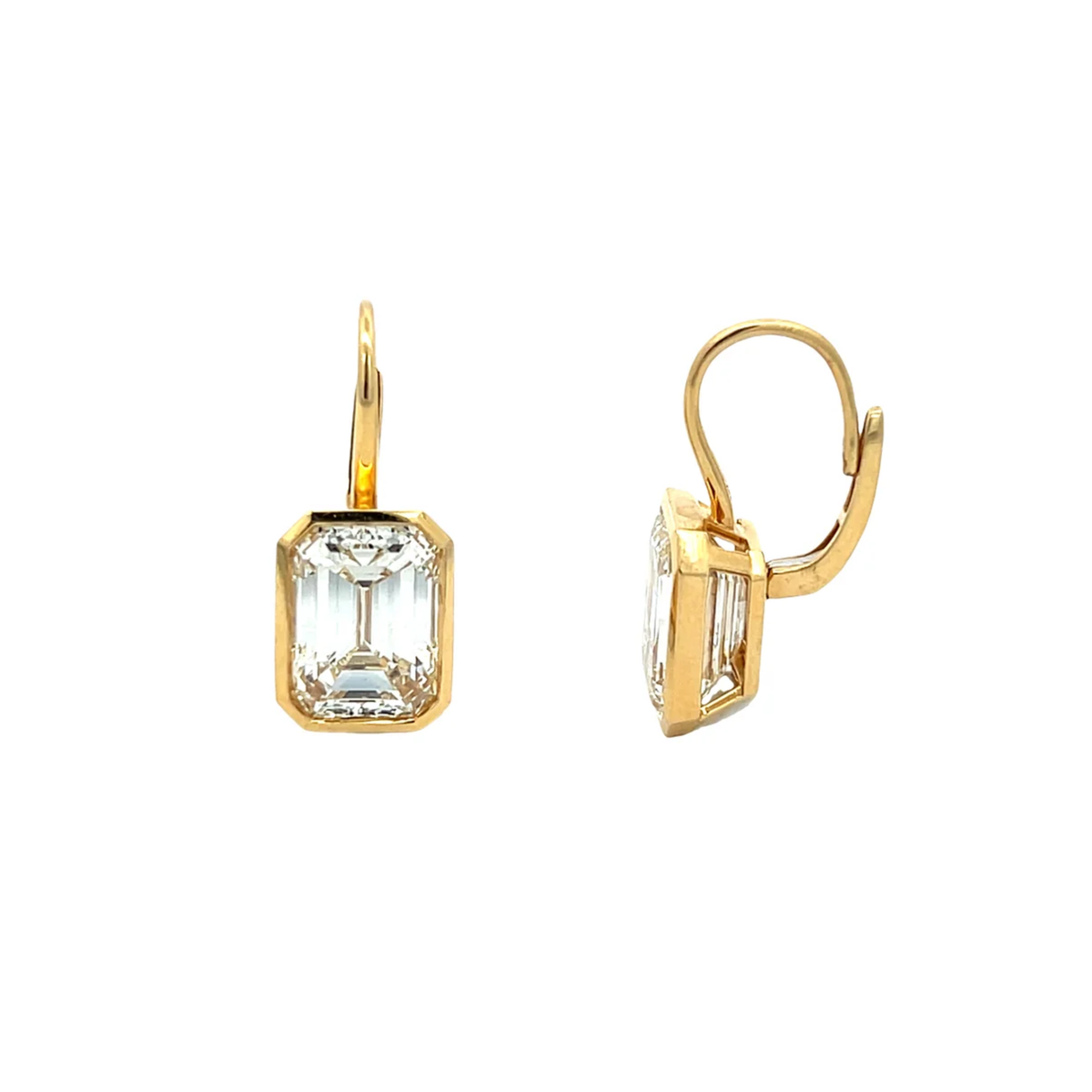Emerald Cut Diamond Drop Earrings