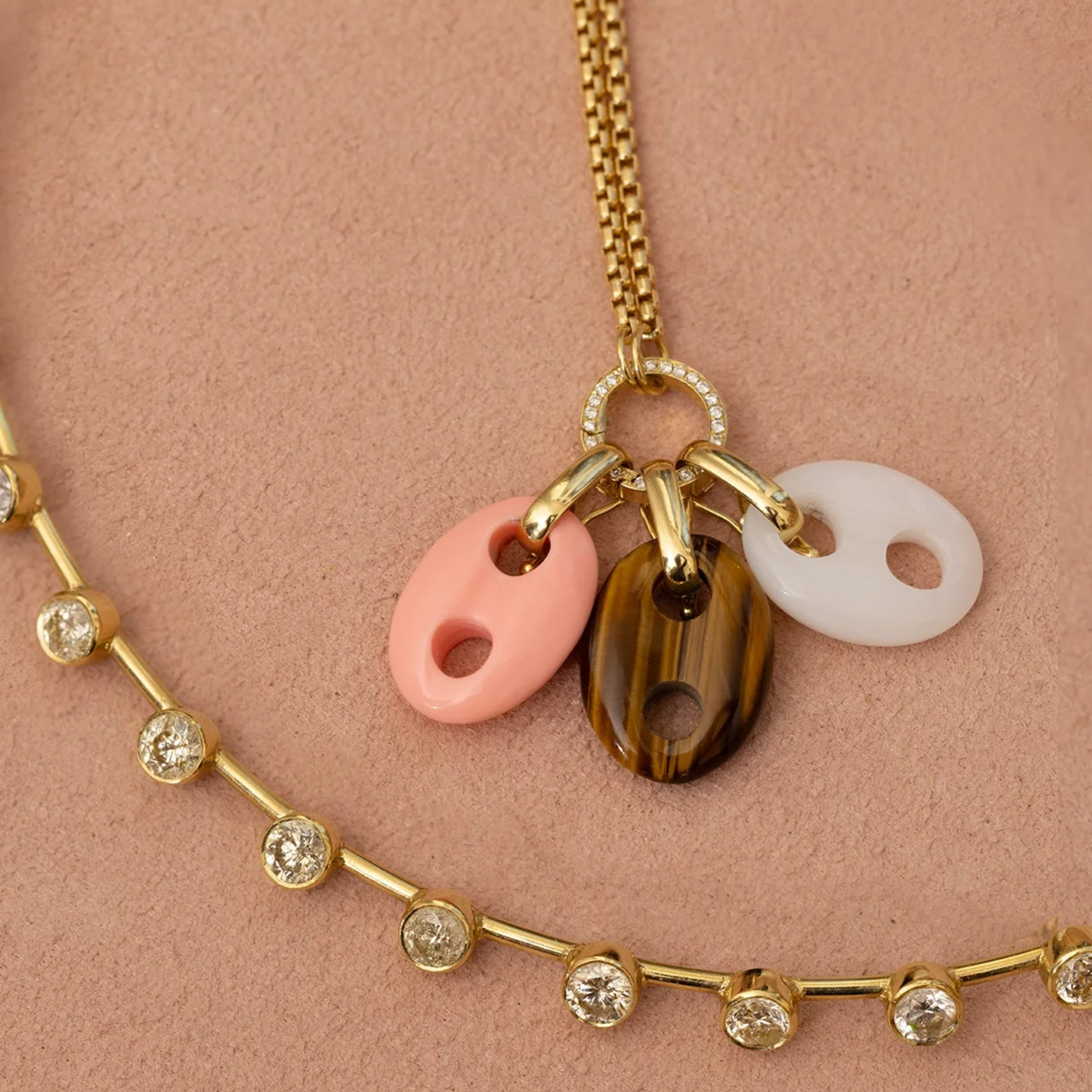 Tiger’s Eye Stone Mariner Link Charm