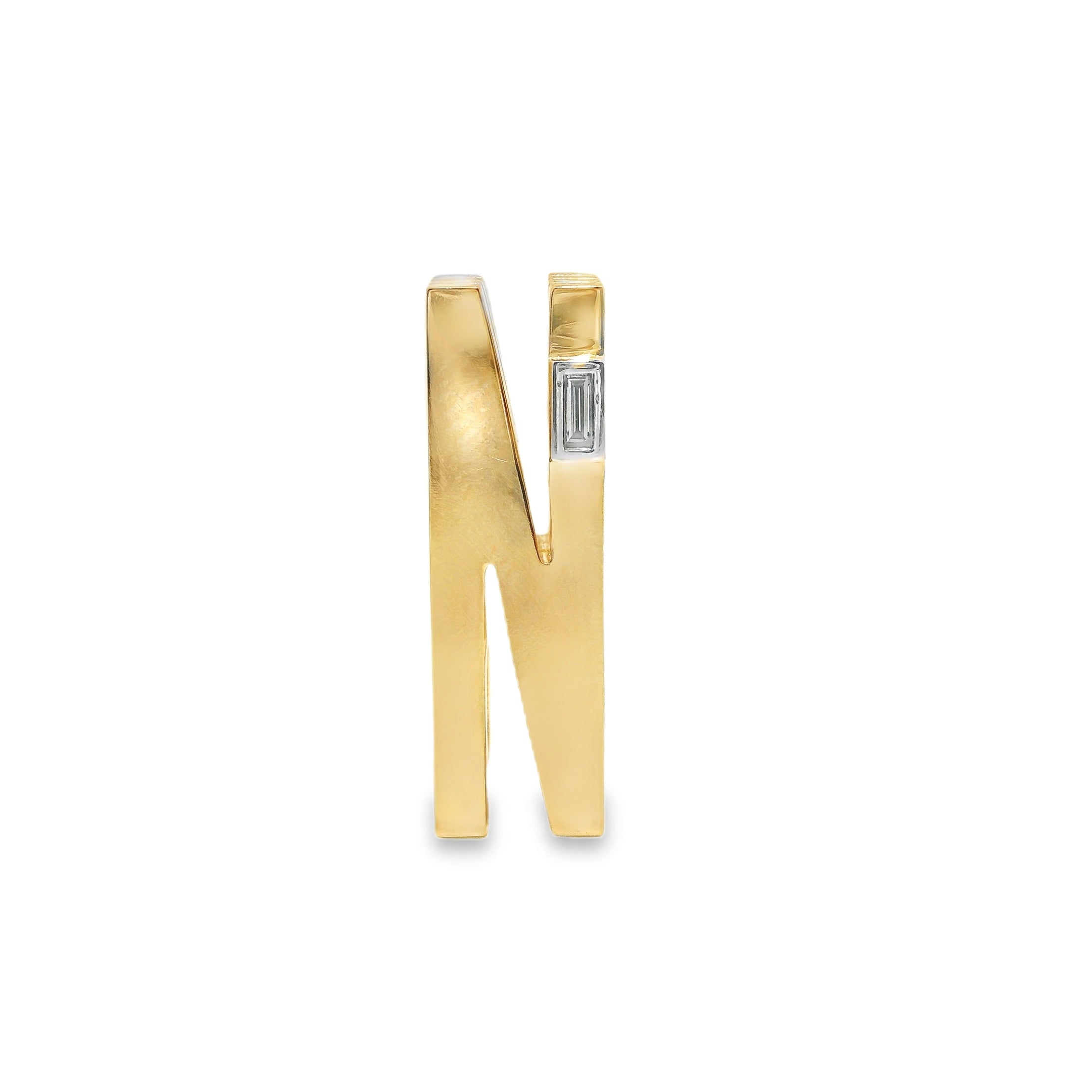 Slide-On Ribbed Initial Pendant