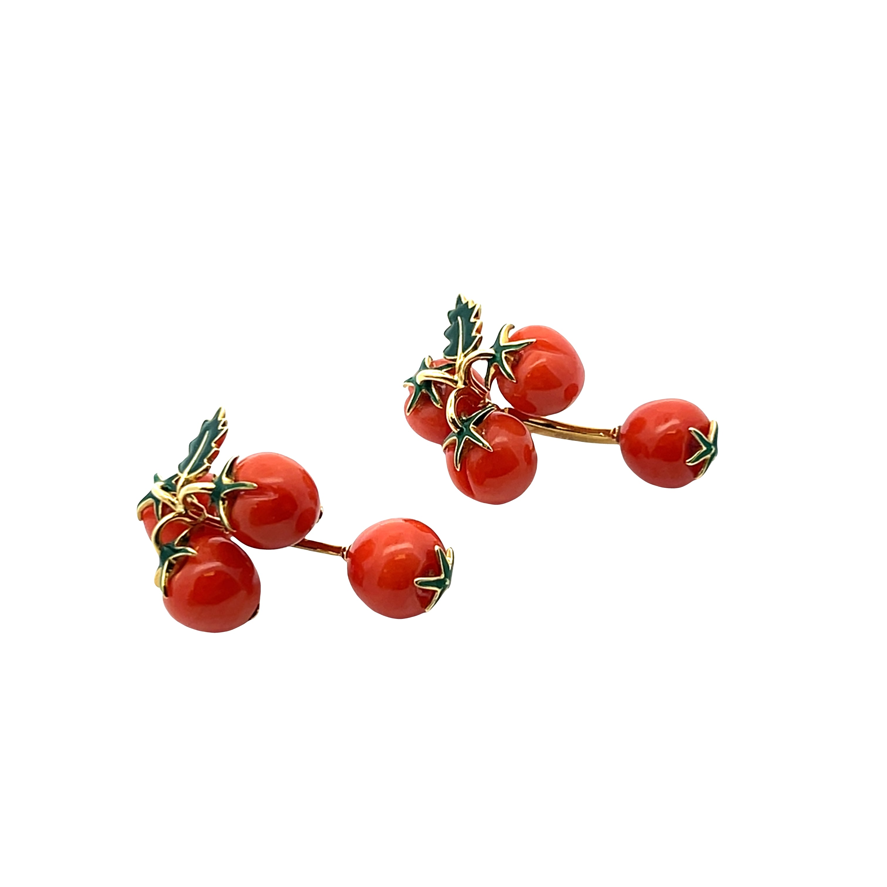Vintage Coral Tomato Cufflinks