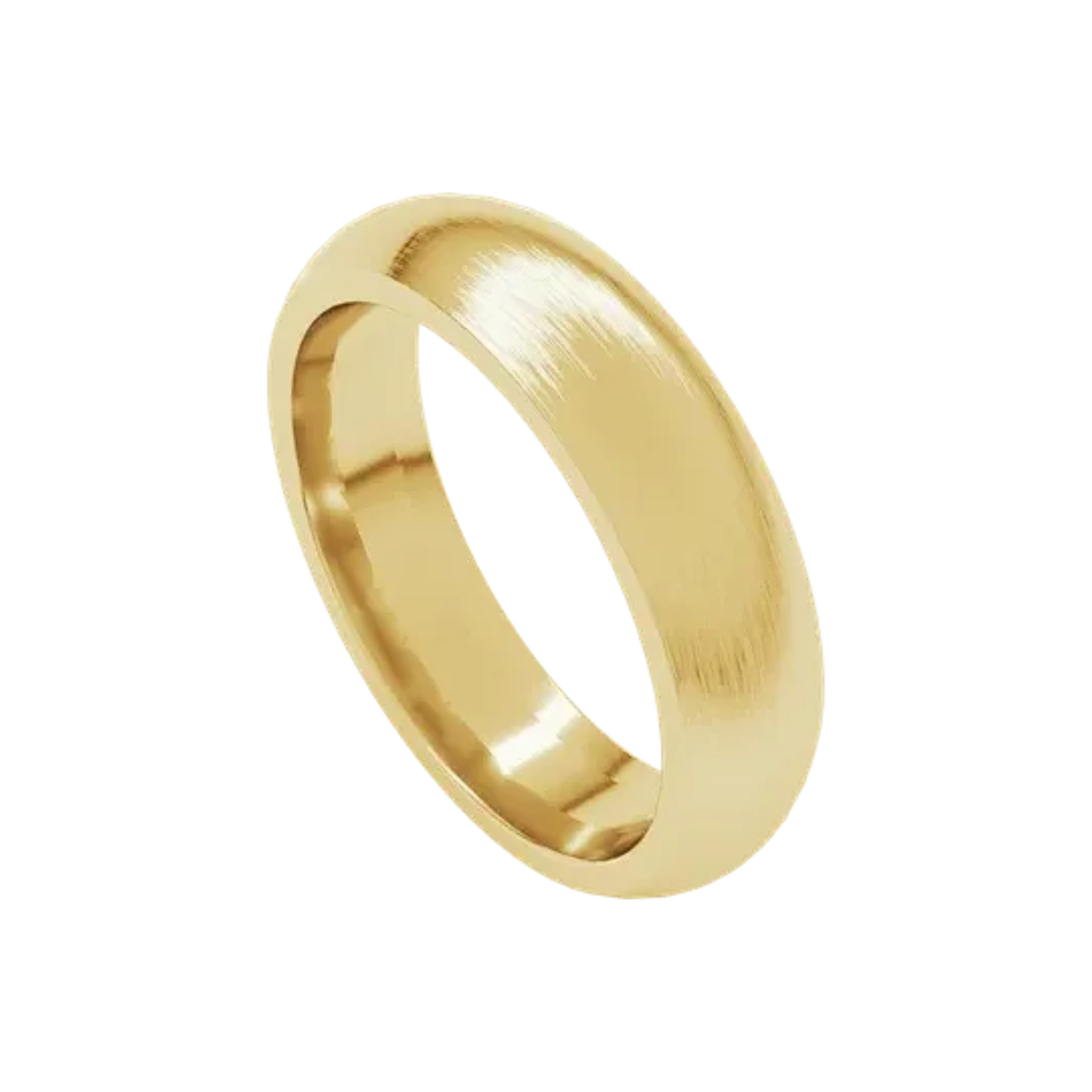 5mm Comfort Fit Standard Weight Half Round Band with Satin Finish
