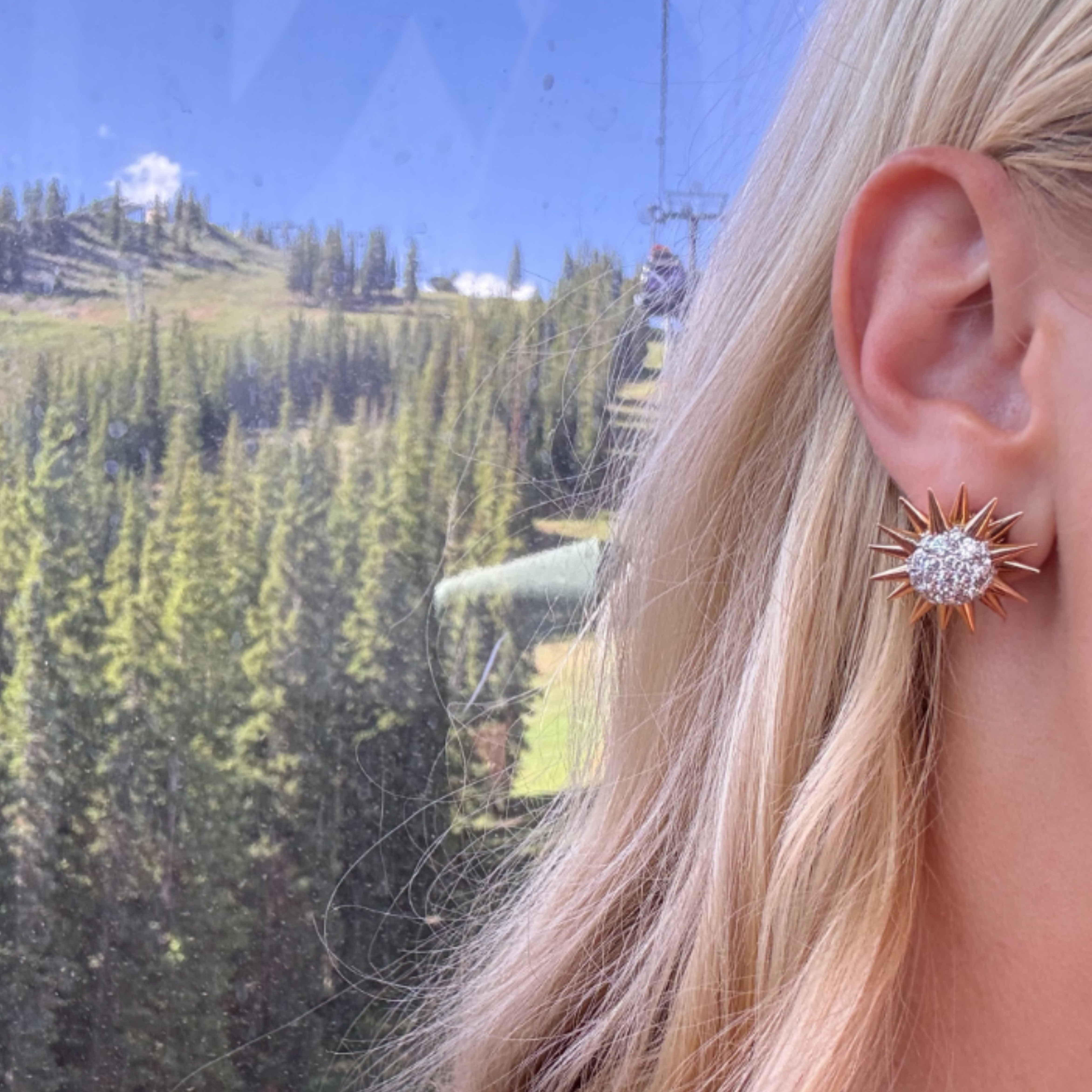Cobblestone Diamond Spike Earrings