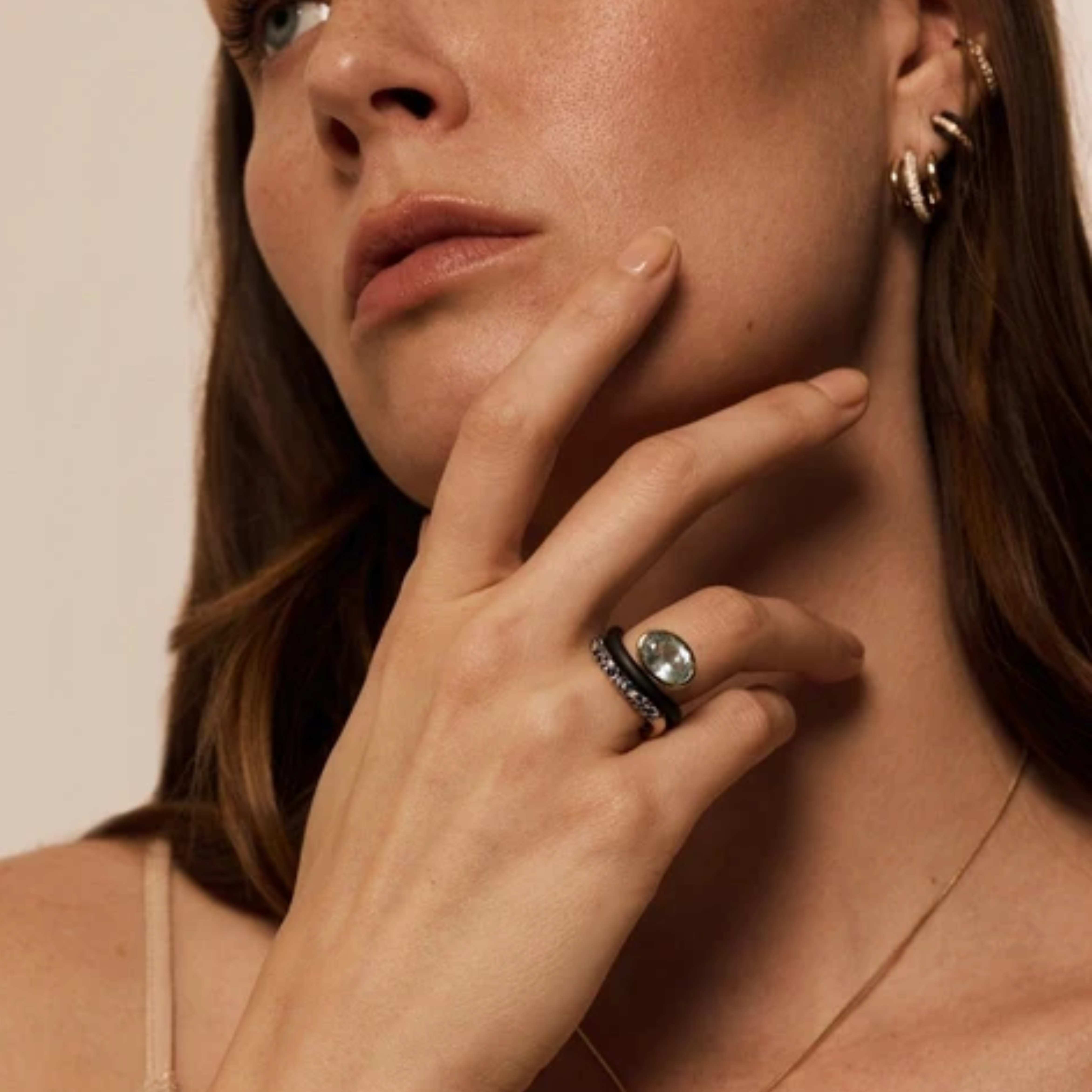 Aquamarine Wave Ring